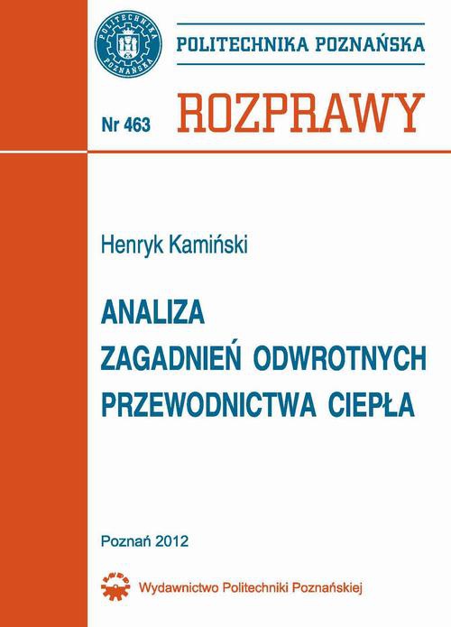 Обкладинка книги з назвою:Analiza zagadnień odwrotnych przewodnictwa ciepła
