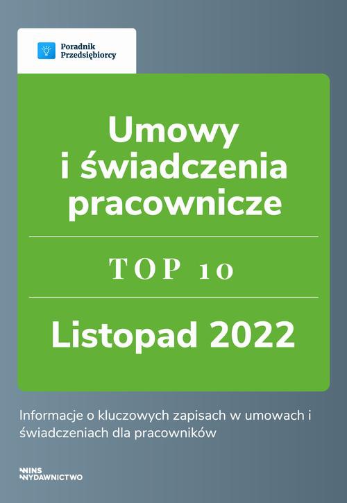 The cover of the book titled: Umowy i świadczenia pracownicze - TOP 10 Kadry