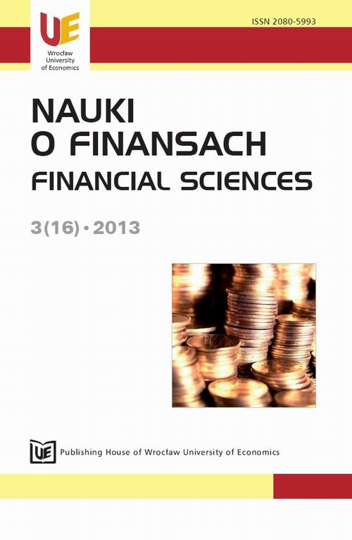Okładka książki o tytule: Nauki o Finansach 2013, nr 3(16)