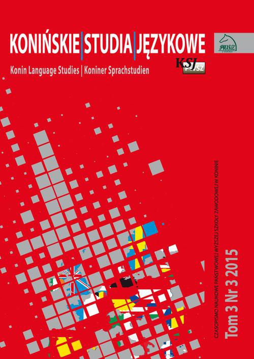 Обложка книги под заглавием:Konińskie Studia Językowe Tom 3 Nr 3 2015