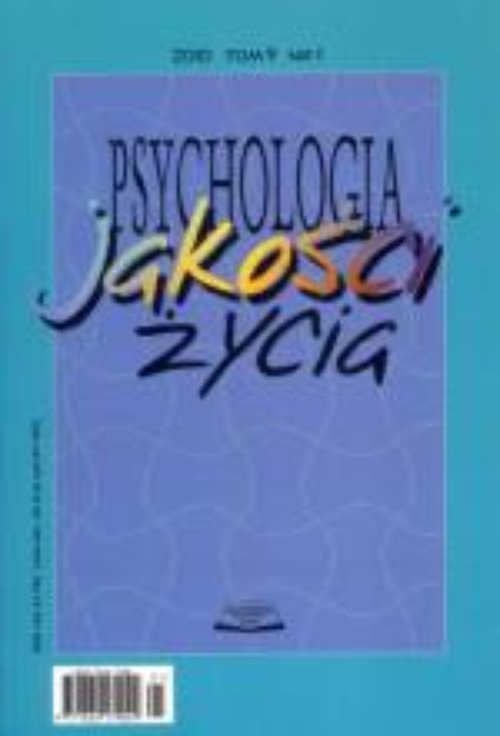 Okładka książki o tytule: Psychologia Jakości Życia tom 9 nr 1/2010