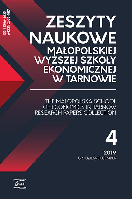 Okładka książki o tytule: Zeszyty Naukowe Małopolskiej Wyższej Szkoły Ekonomicznej w Tarnowie 4/2019