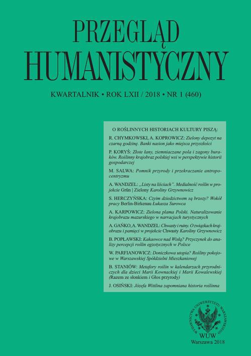Okładka książki o tytule: Przegląd Humanistyczny 2018/1 (460)