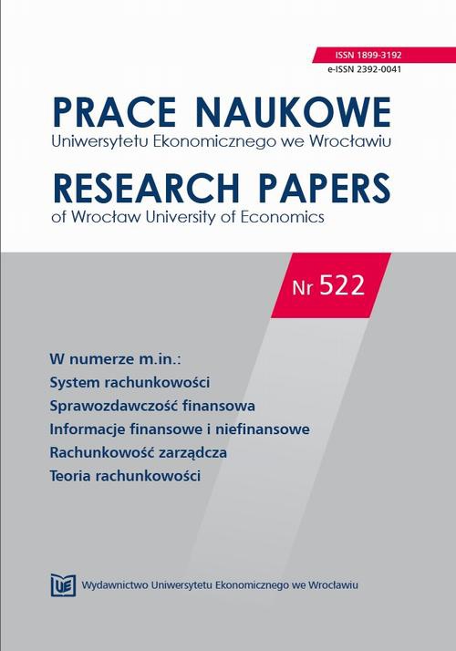 Обкладинка книги з назвою:Prace Naukowe Uniwersytetu Ekonomicznego we Wrocławiu nr. 522. System rachunkowości