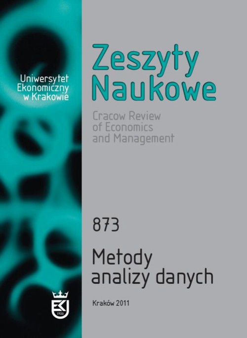 The cover of the book titled: Zeszyty Naukowe Uniwersytetu Ekonomicznego w Krakowie, nr 873. Metody analizy danych