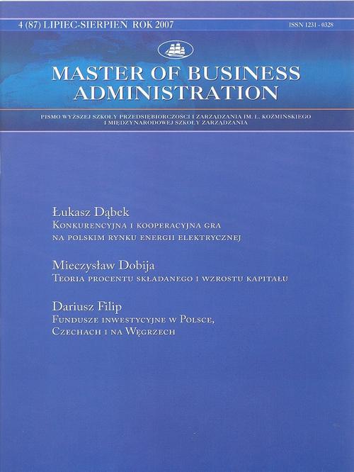Okładka książki o tytule: Master of Business Administration - 2007 - 4