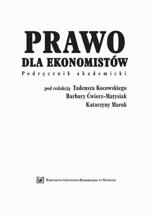 Обложка книги под заглавием:Prawo dla ekonomistów