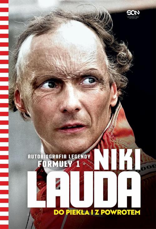 Обложка книги под заглавием:Niki Lauda. Do piekła i z powrotem.
