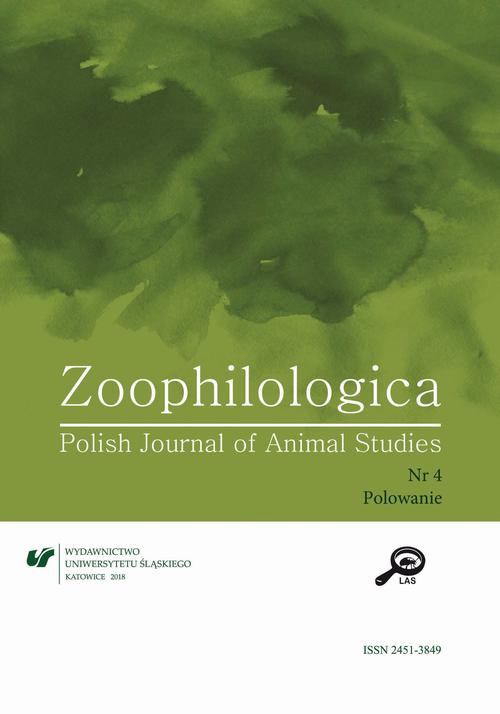Okładka książki o tytule: Zoophilologica. Polish Journal of Animal Studies 2018, nr 4: Polowanie