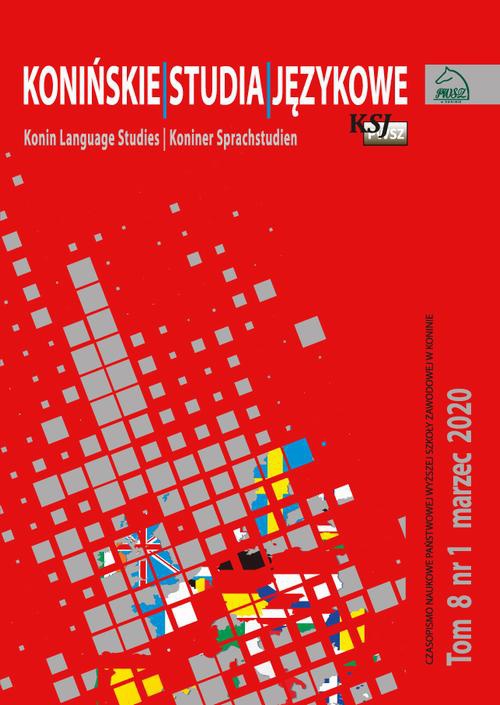 The cover of the book titled: Konińskie Studia Językowe Tom 8 Nr 1 2020