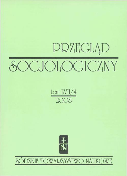 Okładka książki o tytule: Przegląd Socjologiczny t. 57 z. 4/2008