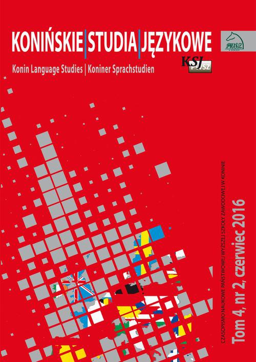Обложка книги под заглавием:Konińskie Studia Językowe