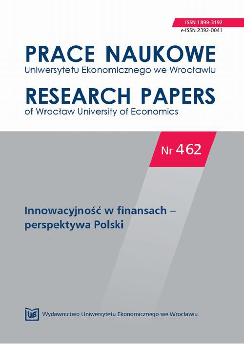 Обложка книги под заглавием:Prace Naukowe Uniwersytetu Ekonomicznego we Wrocławiu, nr 462