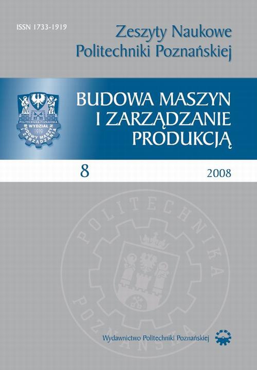 Обкладинка книги з назвою:Zeszyt Naukowy Budowa Maszyn i Zarządzanie Produkcją 8/2008
