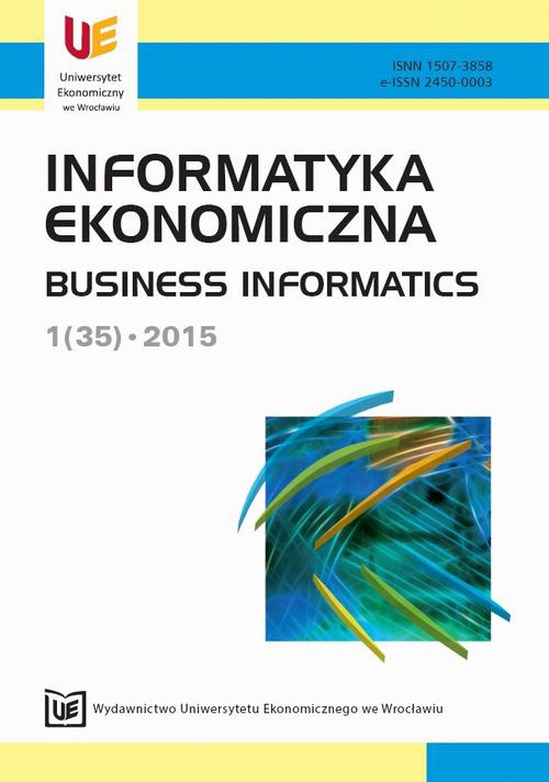 Okładka książki o tytule: Informatyka Ekonomiczna 2015, nr 1(35)