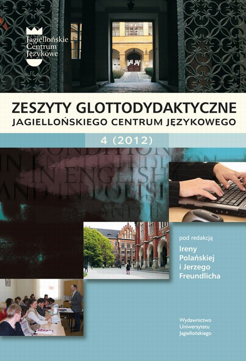 Обложка книги под заглавием:Zeszyty Glottodydaktyczne Jagiellońskiego Centrum Językowego 4 (2012)