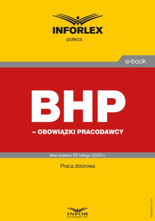 Okładka książki o tytule: BHP – obowiązki pracodawców