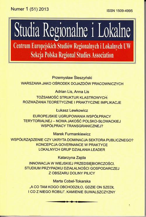 Okładka książki o tytule: Studia Regionalne i Lokalne nr 1(51)/2013