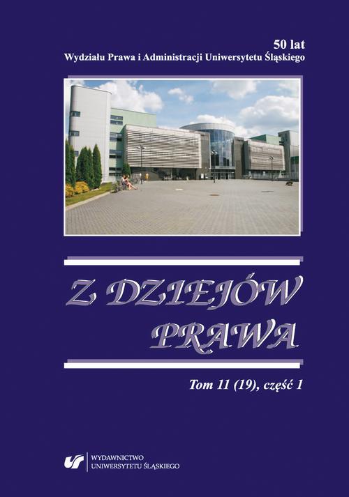 Обкладинка книги з назвою:Z Dziejów Prawa. T. 11 (19) część 1
