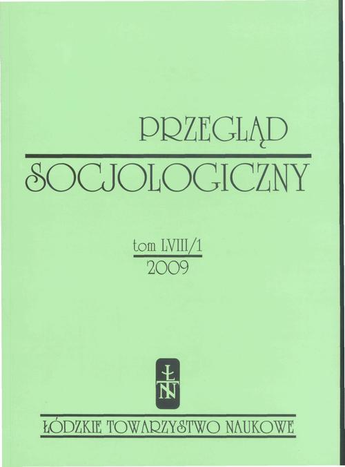 The cover of the book titled: Przegląd Socjologiczny t. 58 z. 1/2009
