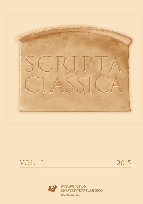 The cover of the book titled: Scripta Classica. Vol. 12