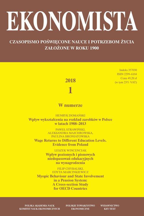 The cover of the book titled: Ekonomista 2018 nr 1