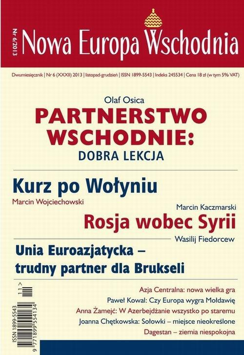 Okładka książki o tytule: Nowa Europa Wschodnia 6/2013. Partnerstwo wschodnie