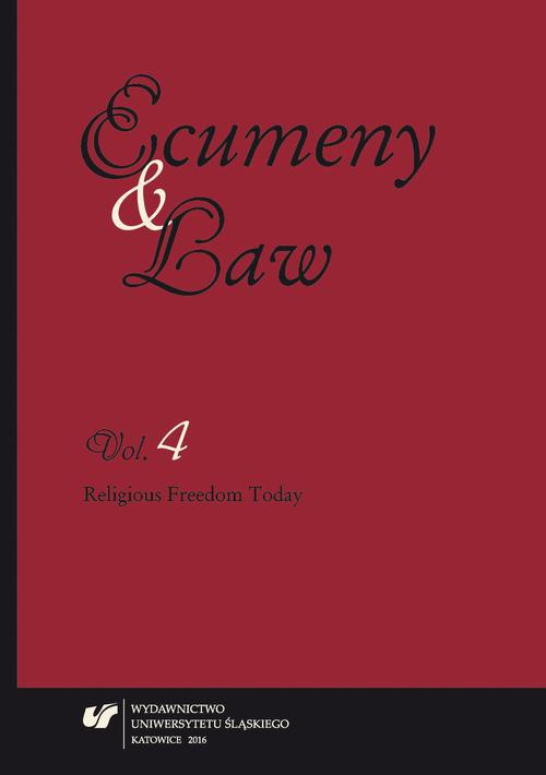Okładka książki o tytule: „Ecumeny and Law” 2016. Vol. 4
