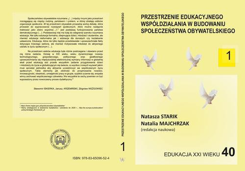 The cover of the book titled: Przestrzenie edukacyjnego współdziałania w budowaniu społeczeństwa obywatelskiego t.1