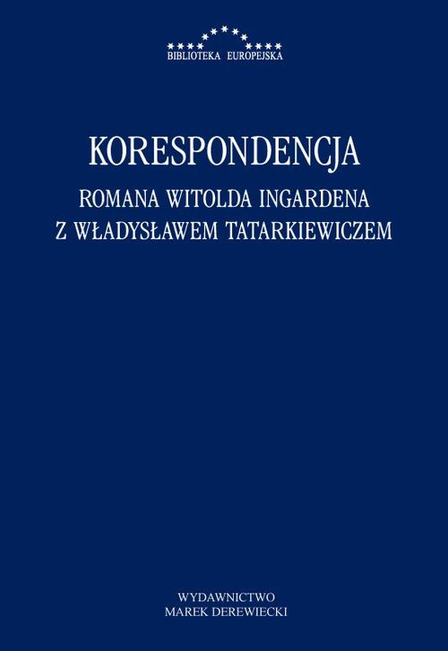 Okładka:Korespondencja Romana Witolda Ingardena z Władysławem Tatarkiewiczem 