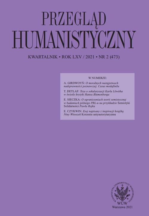 The cover of the book titled: Przegląd Humanistyczny 2021/2 (473)