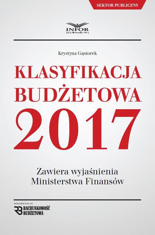 Обложка книги под заглавием:Klasyfikacja budżetowa 2017