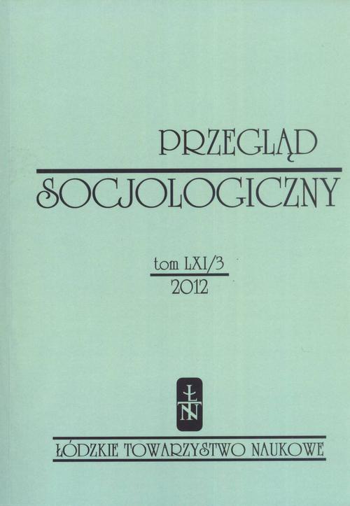 Okładka książki o tytule: Przegląd Socjologiczny t. 61 z. 3/2012
