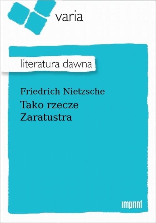 The cover of the book titled: Tako rzecze Zaratustra