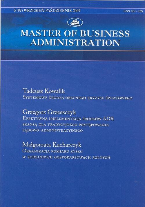 Okładka książki o tytule: Master of Business Administration - 2009 - 5