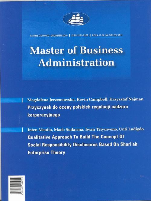 The cover of the book titled: Master of Business Administration - 2010 - 6
