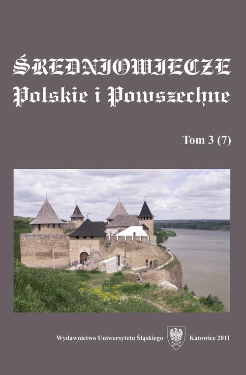 Обложка книги под заглавием:"Średniowiecze Polskie i Powszechne". T. 3 (7)