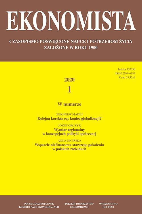 The cover of the book titled: Ekonomista 2020 nr 1