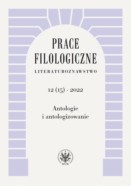 Okładka książki o tytule: Prace Filologiczne. Literaturoznawstwo 12(15) 2022