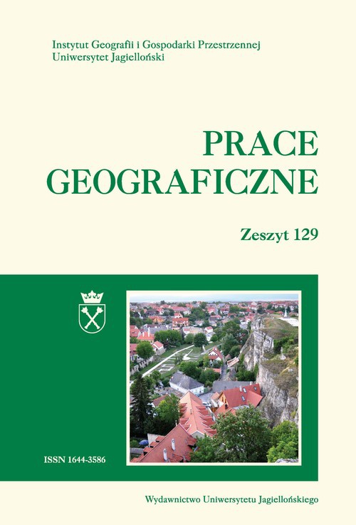 Обложка книги под заглавием:Prace Geograficzne vol 128 (2012)