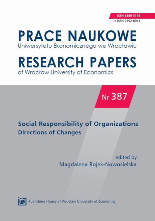 Okładka książki o tytule: Social Responsibility of Organizations Directions of Changes. PN 387