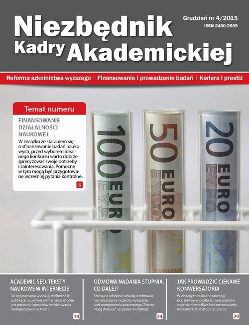 Okładka książki o tytule: Niezbędnik Kadry Akademickiej, nr 4/2015