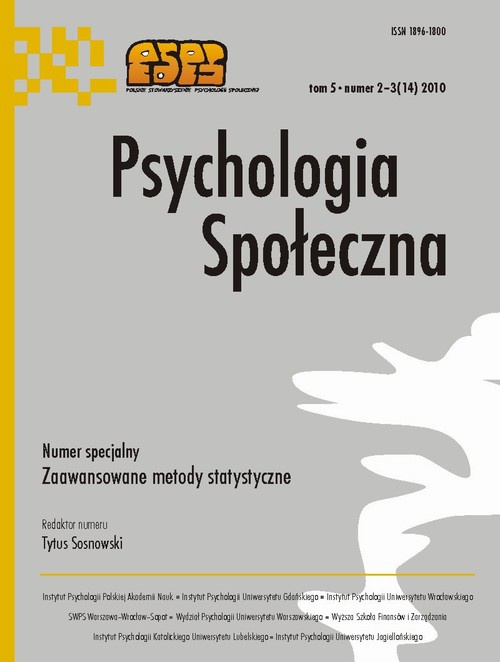 Okładka książki o tytule: Psychologia Społeczna nr 2-3(14)/2010