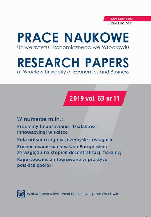The cover of the book titled: Prace Naukowe Uniwersytetu Ekonomicznego we Wrocławiu 63/11. Problemy finansowania działalności innowacyjnej w Polsce