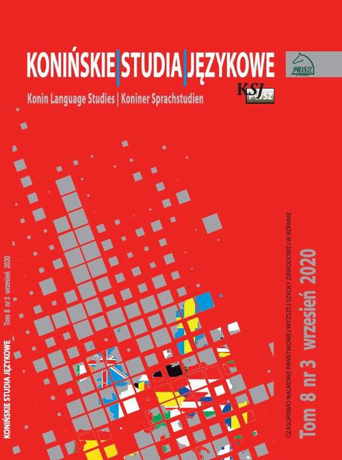 Обложка книги под заглавием:Konińskie Studia Językowe Tom 8 Nr 3 2020