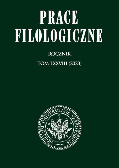 Okładka książki o tytule: Prace Filologiczne LXXVIII