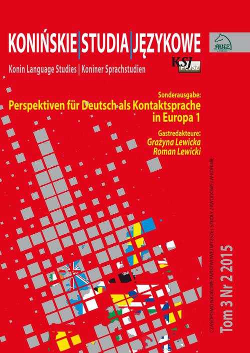 Обкладинка книги з назвою:Konińskie Studia Jezykowe Tom 3 Nr 2 2015