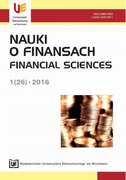 The cover of the book titled: Nauki o Finansach 1(26)
