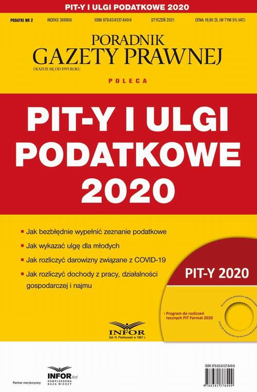 The cover of the book titled: PIT-y i ulgi podatkowe 2020