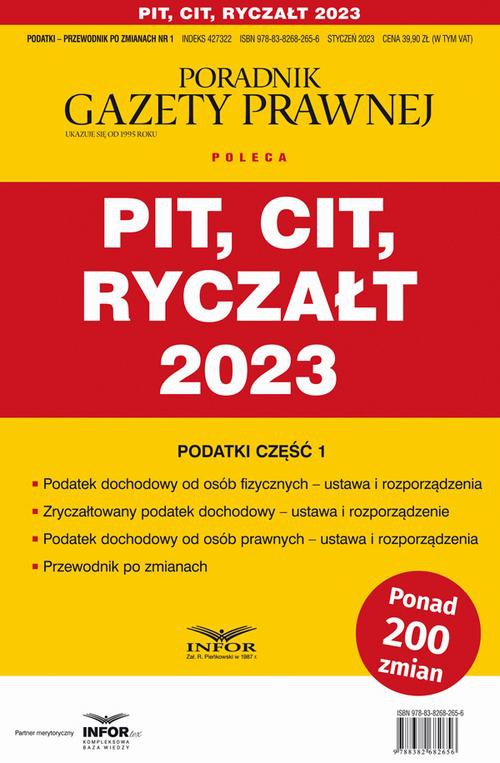 Okładka:PIT, CIT, Ryczałt 2023 
